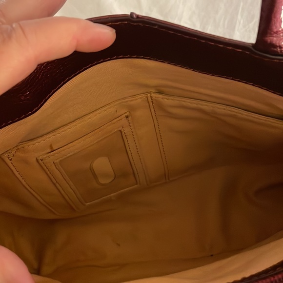 Hobo Maroon Patent Leather three Compartment Satchel/Crossbody - Picture 8 of 13